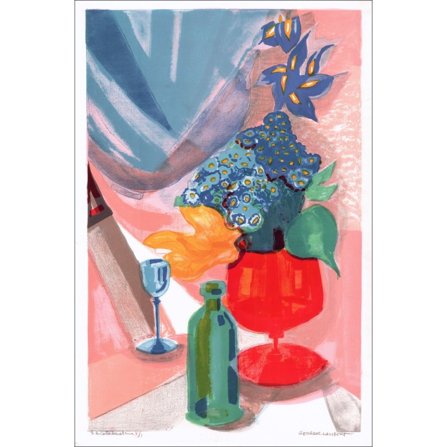 Georges LAMBERT - Original Lithographie "Nature Morte"