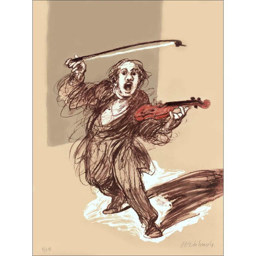 Kaufen Original-Lithographie Claude Weisbuch der Geiger 2012