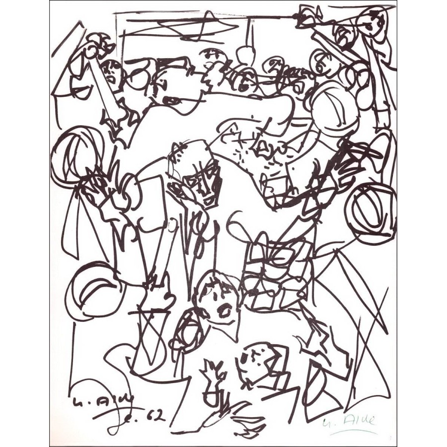 Yvette Alde - Originele litho's "personages" ondertekend met de hand