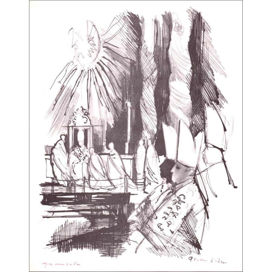Emilio GRAU-SALA - Original Lithograph "La Masse" signed by hand