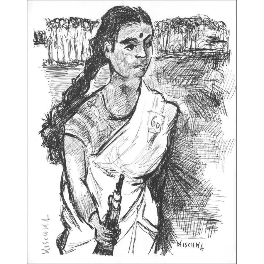 Isis Kischka - Mujer - 1963 Litografía de un formato de 27x21cm firmado por el artista