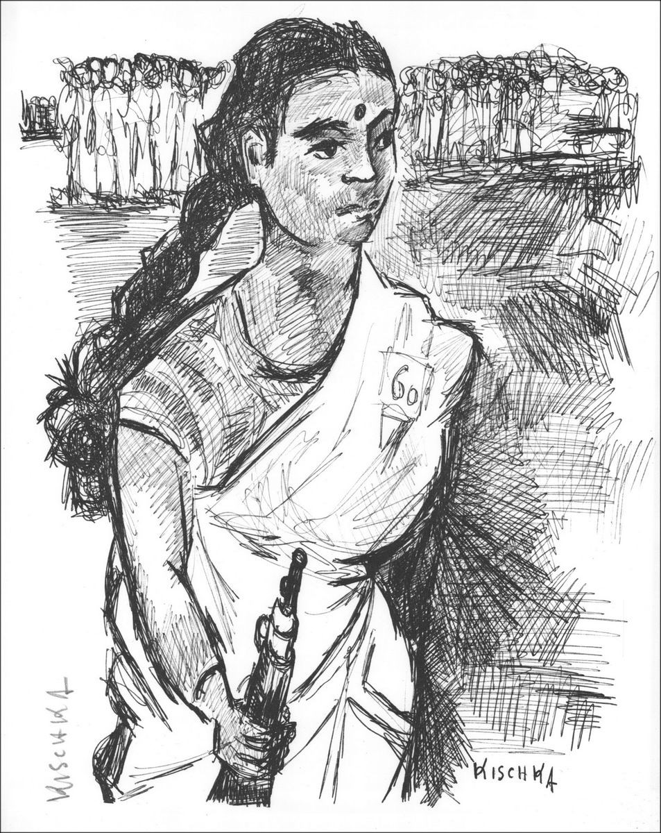 Isis Kischka - Vrouw - 1963 Lithografie van een 27x21cm-formaat ondertekend door de kunstenaar