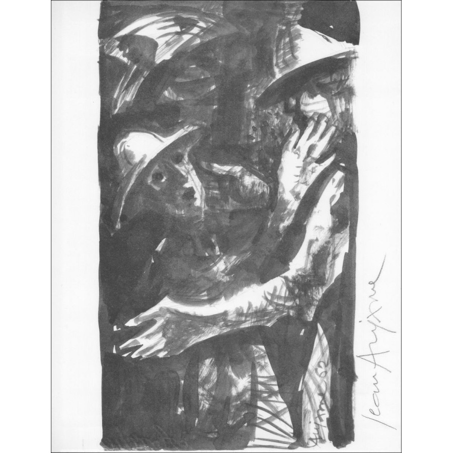 Jean AUJAME - Characters - Lithograph from 1963 of a format of 27x21cm by hand signed by the artist