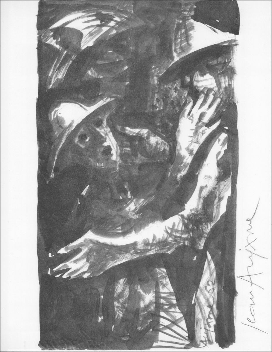 Jean AUJAME - Characters - Lithograph from 1963 of a format of 27x21cm by hand signed by the artist