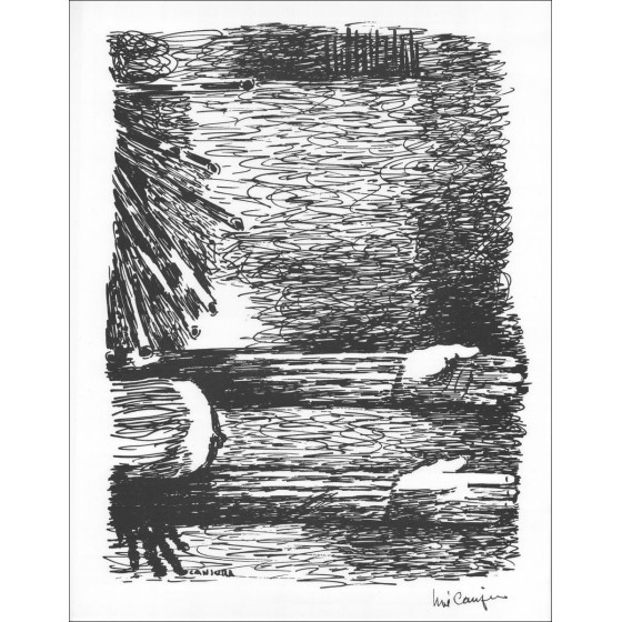 Noah Canjura - Originele litho "Samenstelling" ondertekend met de hand