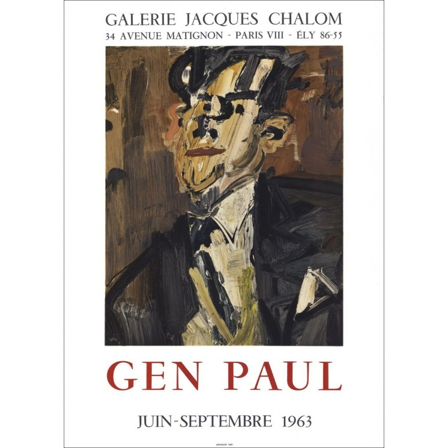 Eugène Paolo dice GEN PAUL - Litografia "Galleria fiera Jacques Chalom, Parigi" 66x47cm - 1963