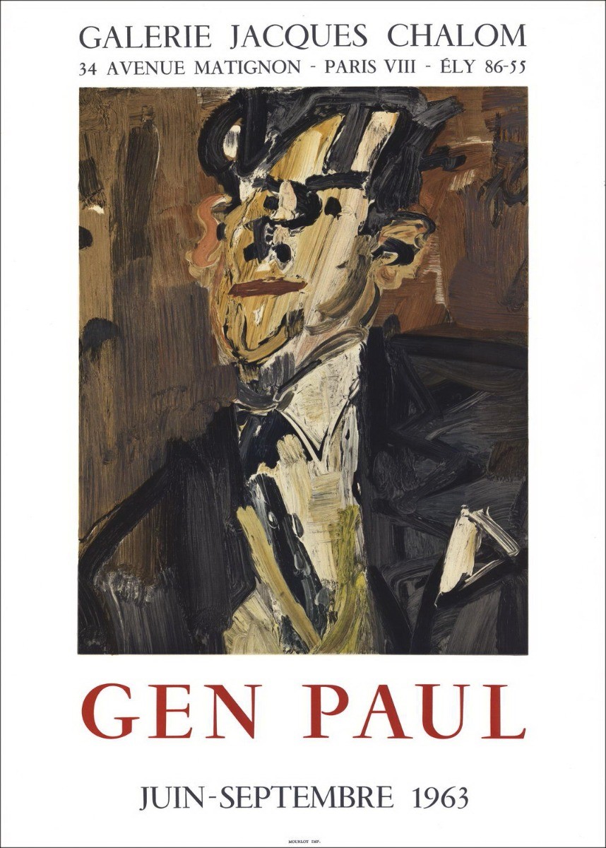 Eugène Paul sagt GEN PAUL - Lithographie "Ausstellungsgalerie Jacques Chalom, Paris" 66x47cm - 1963