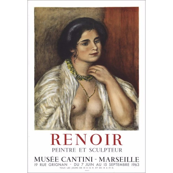 Auguste Renoir - Litografía "Museo de la exposición Cantini, Marsella" 75x52cm - 1963