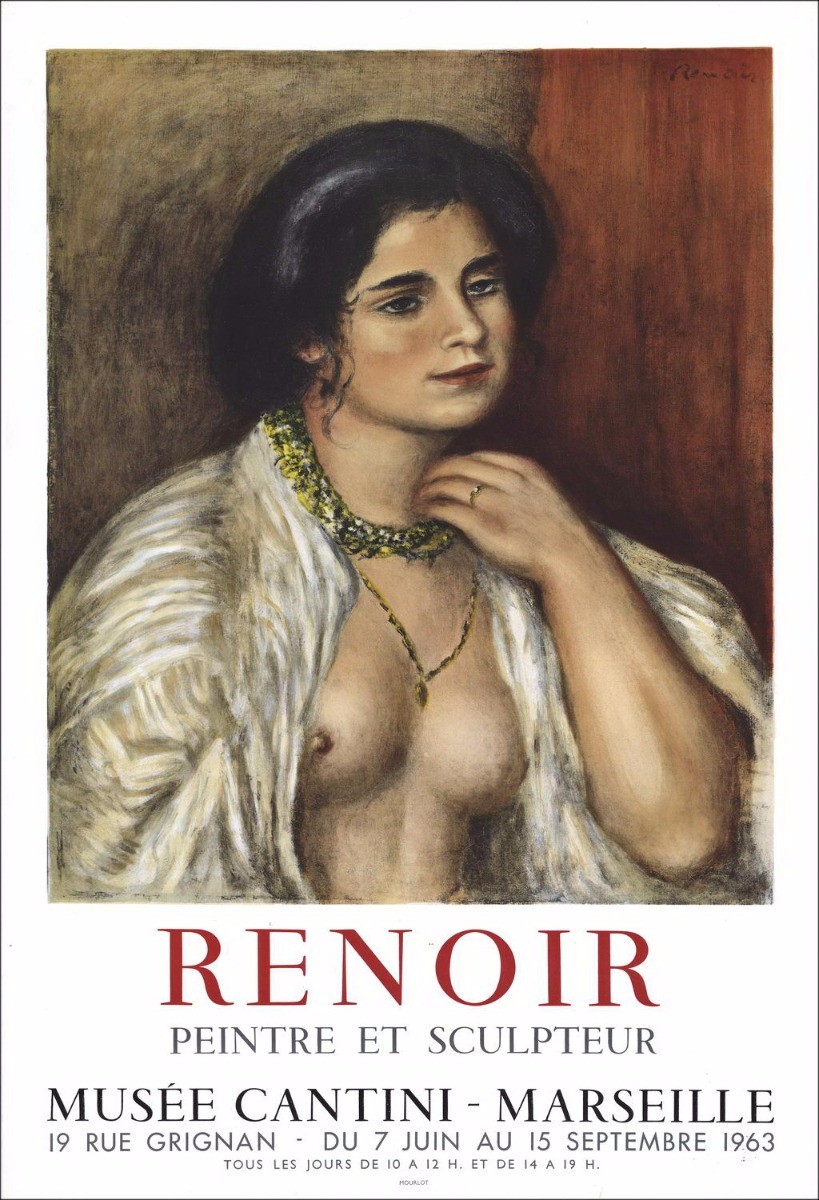 Auguste Renoir - Litografia "Museo della mostra Cantini, Marsiglia" 75x52cm - 1963