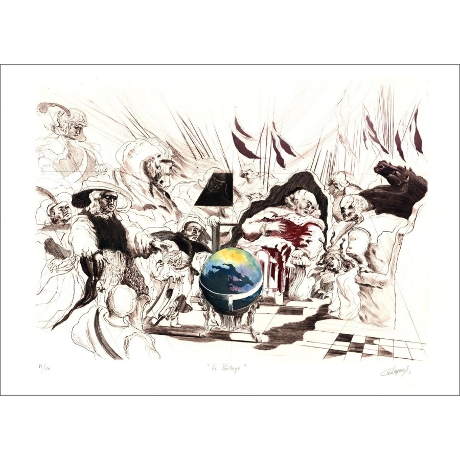 Jean DUPUIS - Lithographie Originale "Le partage"