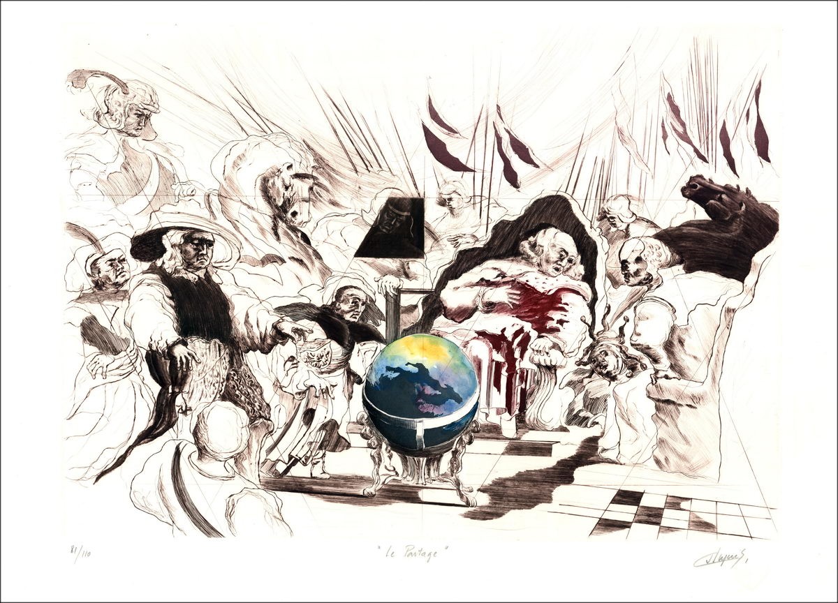 Jean Dupuis - Originele Litho "Sharing"