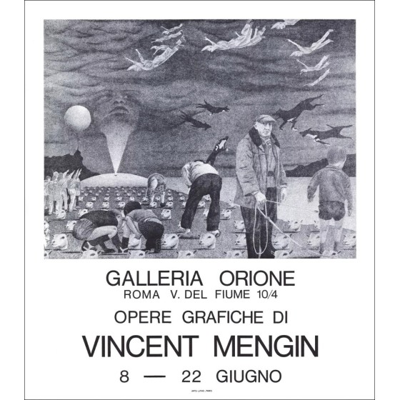 Vincent Mengin - Lithografie "Tentoonstellingsgalerie Ars Magna, Parijs" 65x56cm - 1970