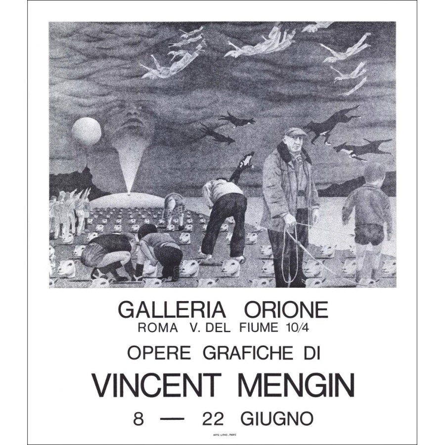 Vincent MENGIN - Lithograph "Exhibition Galerie Ars Magna, Paris" 65x56cm - 1970
