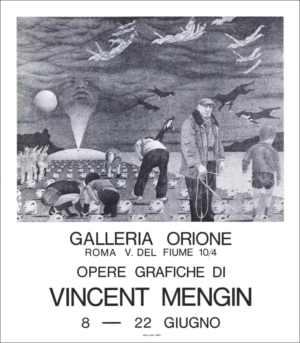 Vincent Mengin - Litografia "Galleria fiera Ars Magna, Parigi" 65x56cm - 1970