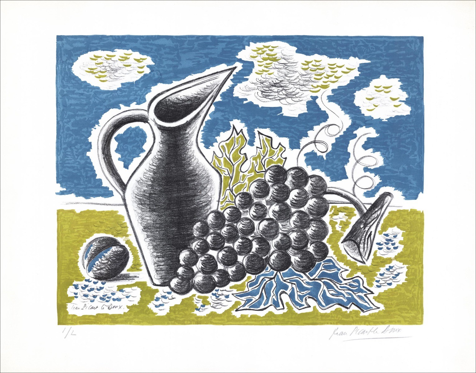Jean Picart Le Sweet - Litografia originale "Il cluster" 50x65cm