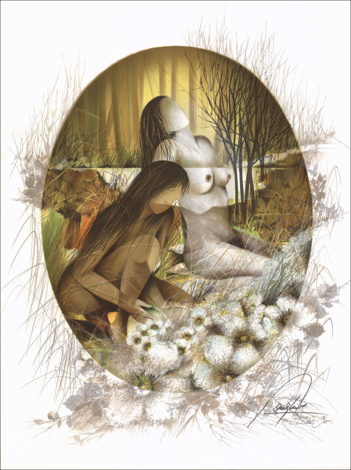 Buy Raymond POULET Original Lithograph Two women