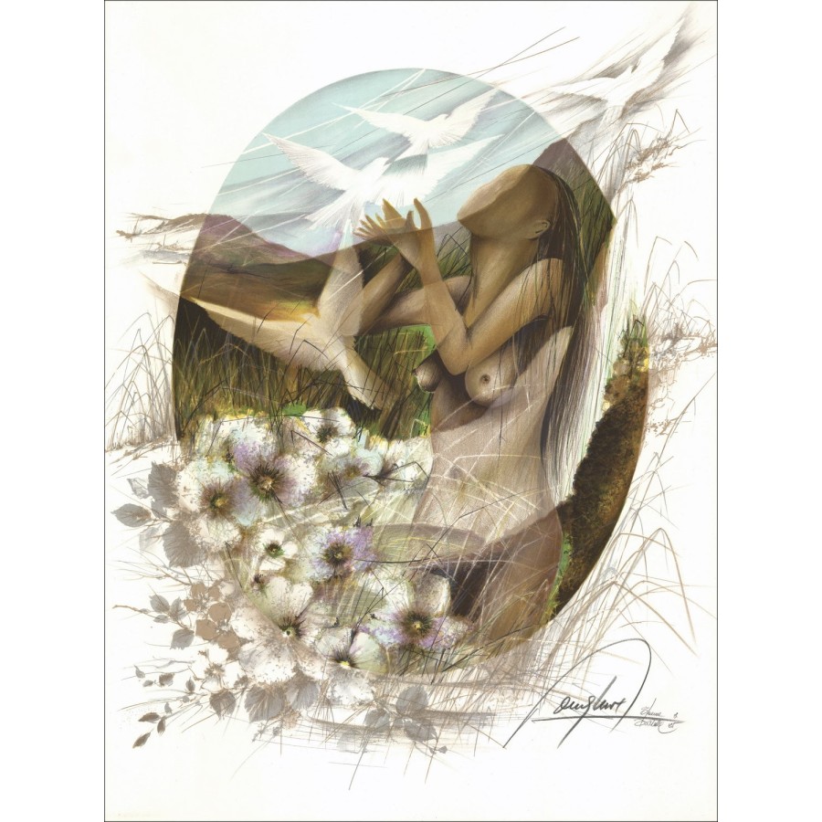 Koop Raymond Chicken Woman bij Columbers Original Litho
