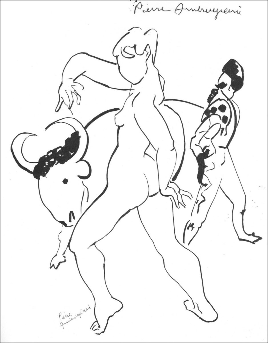 PIERRE AMBROGIANI - 1963 Lithografie van een 27x21cm-formaat ondertekend door de kunstenaar