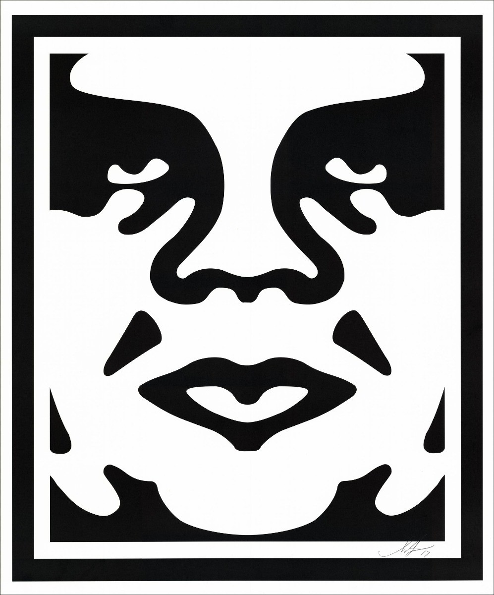 Shepard Fairey OBEY - Gezicht Wit 02 | Originele zeefdruk