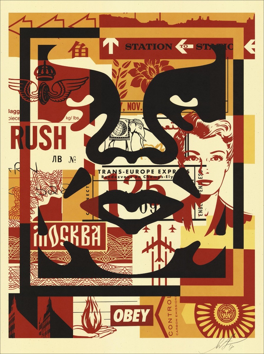 Shepard Fairey - Collage Face 01, Silkscreen