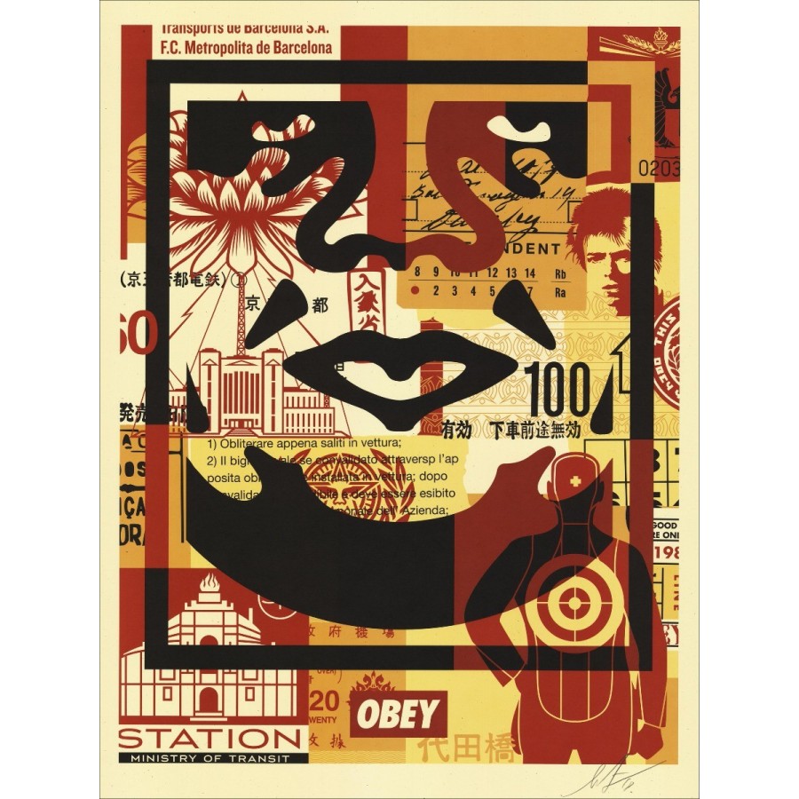 Acquista serigrafia Shepard Fassey Obey Face Collage 02