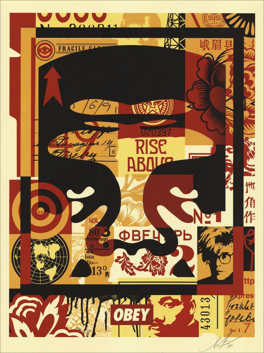 Comprare serigrafia Shepard Faisy Obey Eyes Face Collage 03