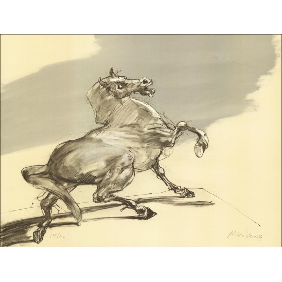 Aankoop originele lithografie Claude Weisbuch het paard van 1980