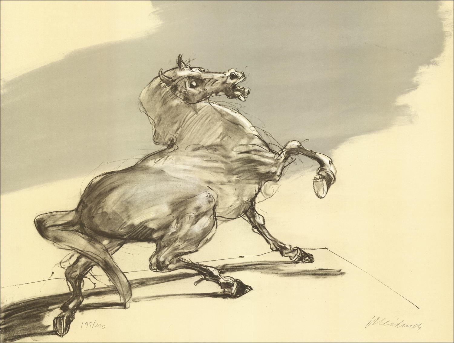 Acquistare Litografia originale Claude Weisbuch Il cavallo del 1980
