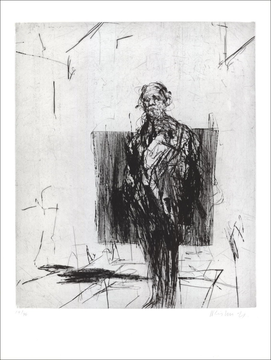 Acquista Claude Weisbuch Incisione ritratto in piedi nel workshop 1972