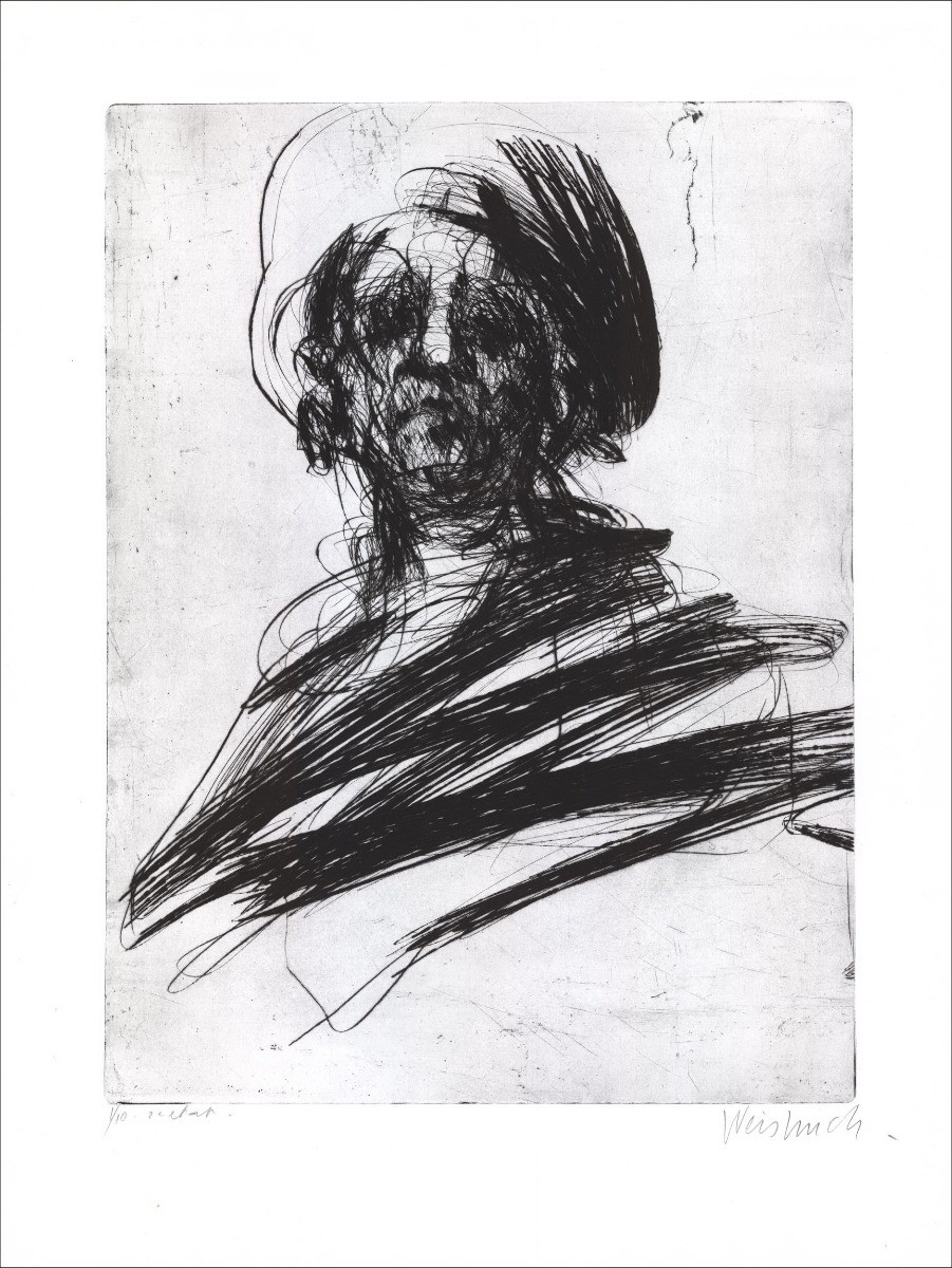 Purchase Original engraving Claude WEISBUCH Portrait of man 1970