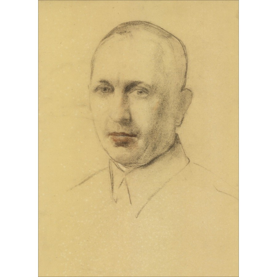 Henri-Joseph Marchal - Disegno originale "Ritratto dell'uomo" 53x38cm - intorno al 1930 