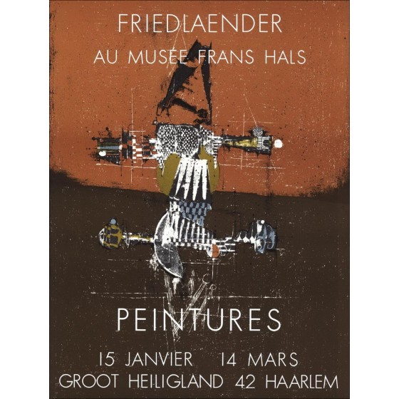 Johnny Friedlaender - Litografía "Galería de exposiciones Gloot Heiligland, Haarlem" 75x56cm - 1977