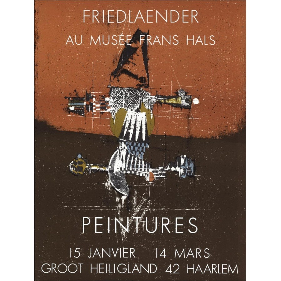 Johnny Friedlaender - Litografia "Galleria fiera Gloot Gloot Heiligland, Haarlem" 75x56cm - 1977