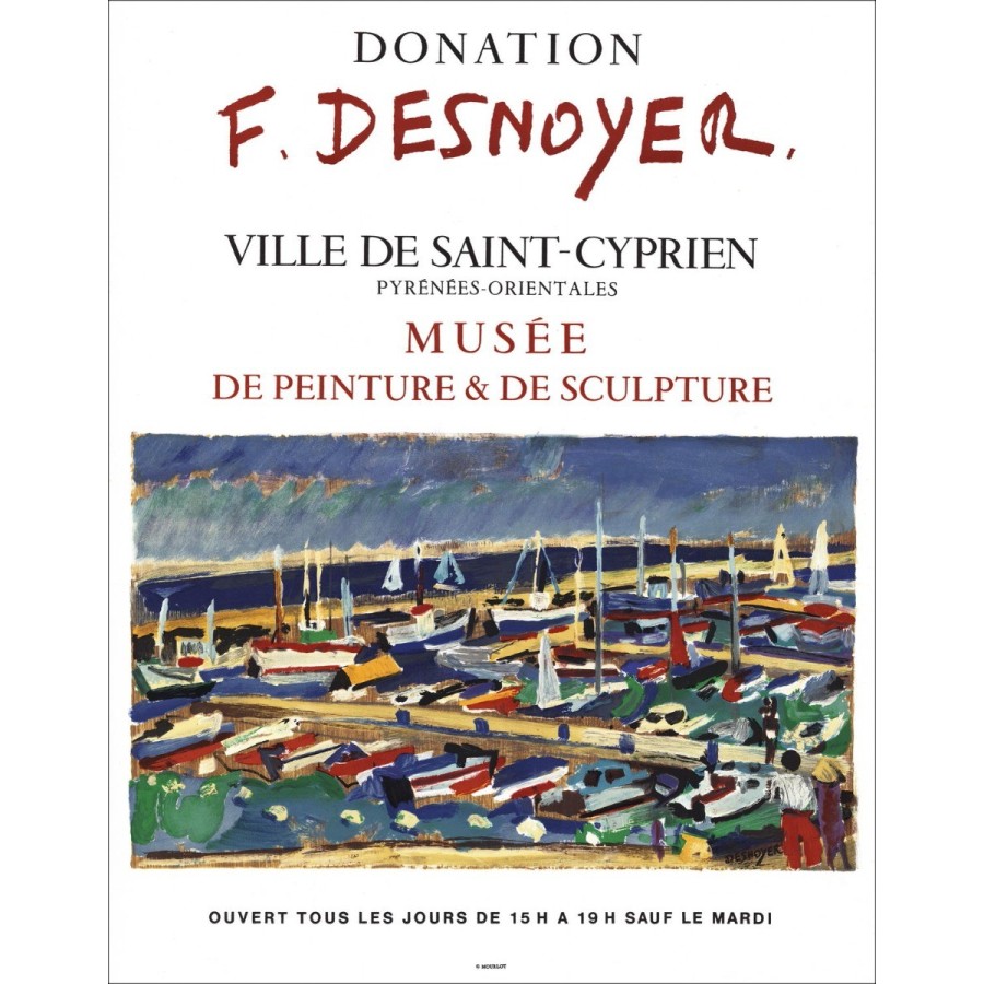 François Desnoyer - Lithographie "Ausstellungsstadt von St Cyprien" 68x53cm - 1980