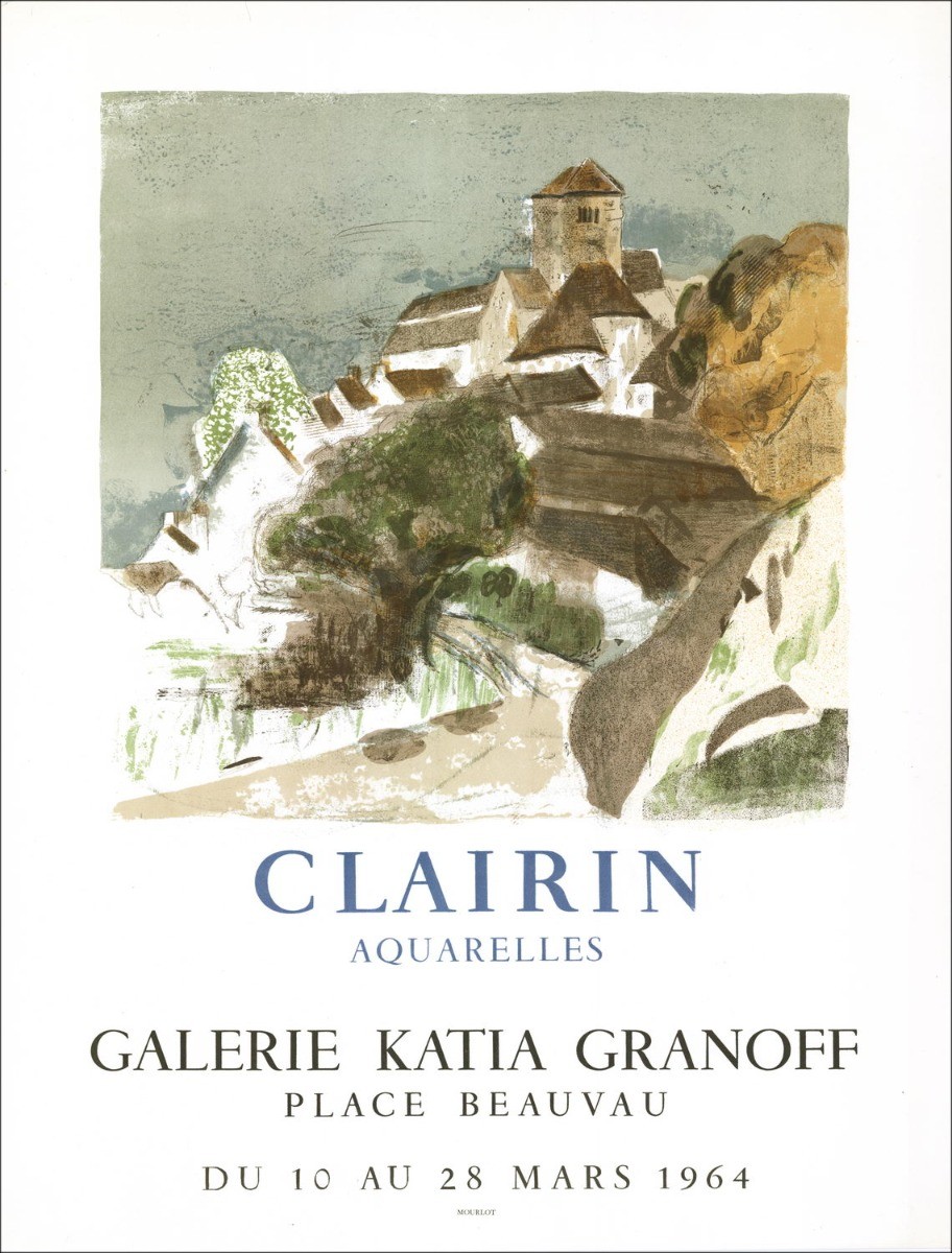 Pierre-Eugène CLAIRIN - Lithographie "Exposition Galerie Katia Granoff, Paris" 75x50cm - 1964
