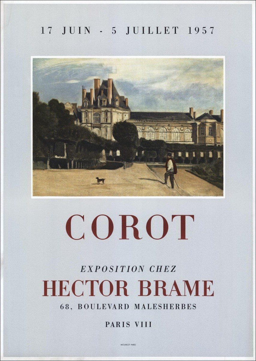 Jean-Baptiste COROT - Lithograph "Exhibition Galerie Hector Brame, Paris" 58x41cm - 1957