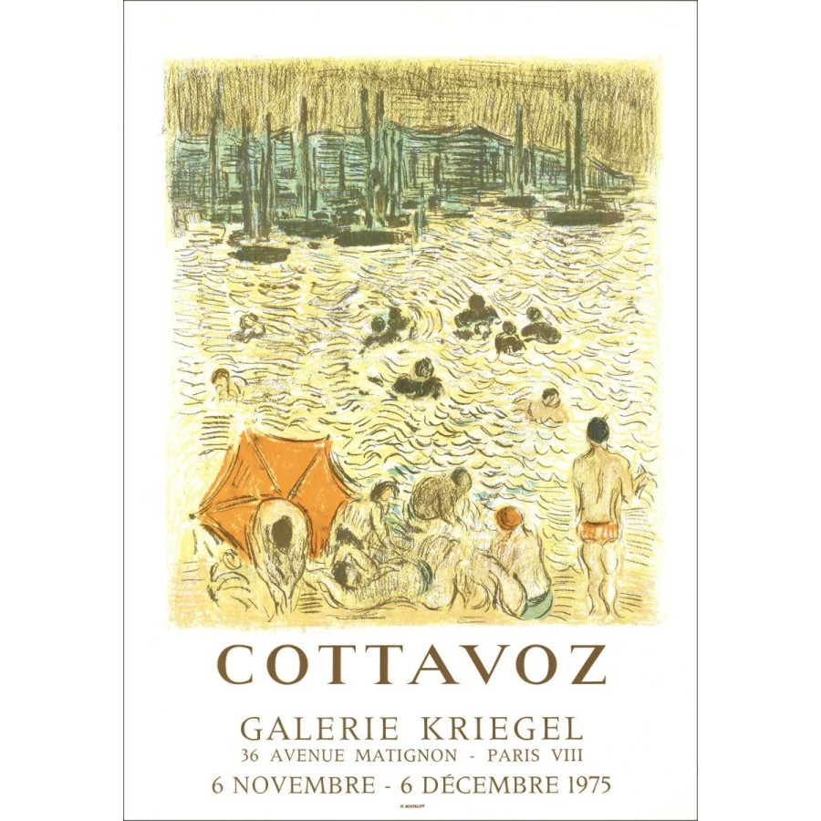 André Cottavoz - Litografía "Galería de exposiciones Kriegel, París" 72x51cm - 1975