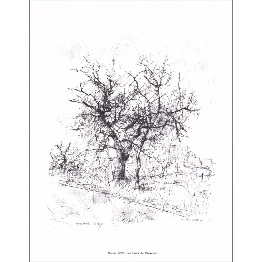Michel Ciry - Litografía firmada en Lápiz "Les Baux de Provence" 27x21cm - 1961