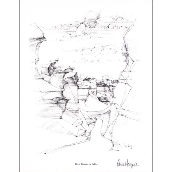 PIERRE-HENRY - Litografía firmada a lápiz "La Valley" 27x21cm - 1961