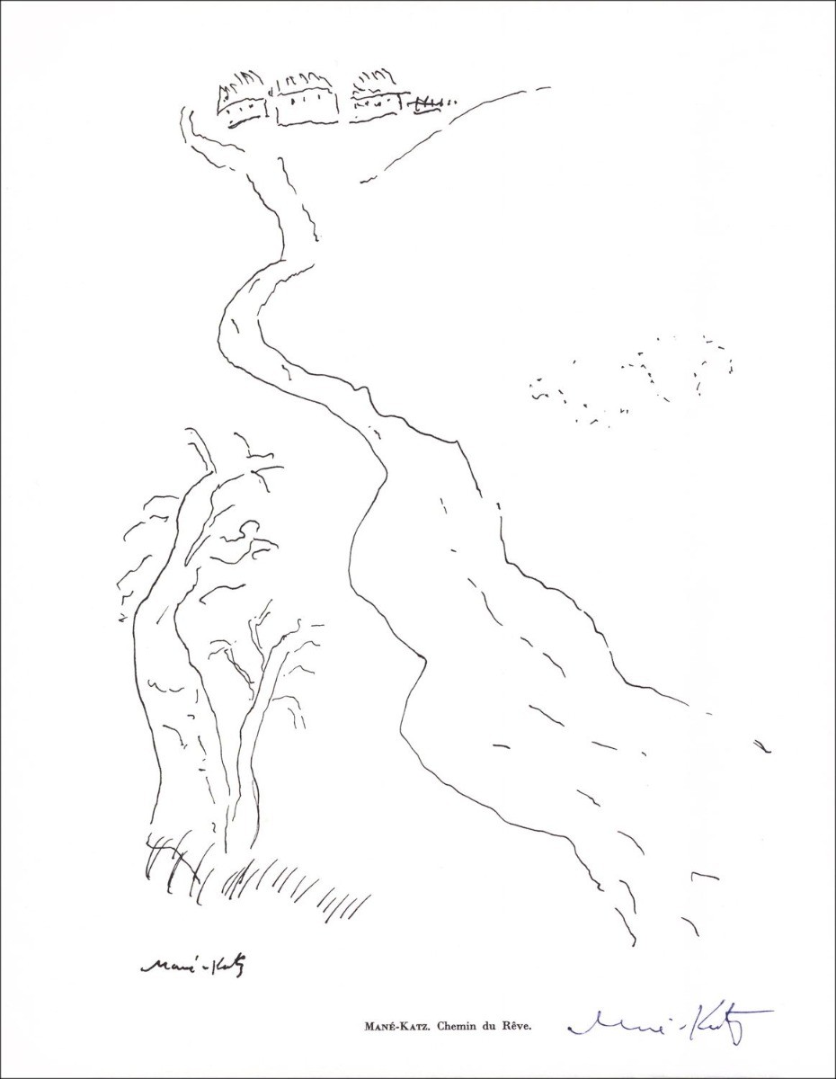 MANÉ-KATZ - Lithograph signed "Chemin du rêve" 27x21cm - 1961