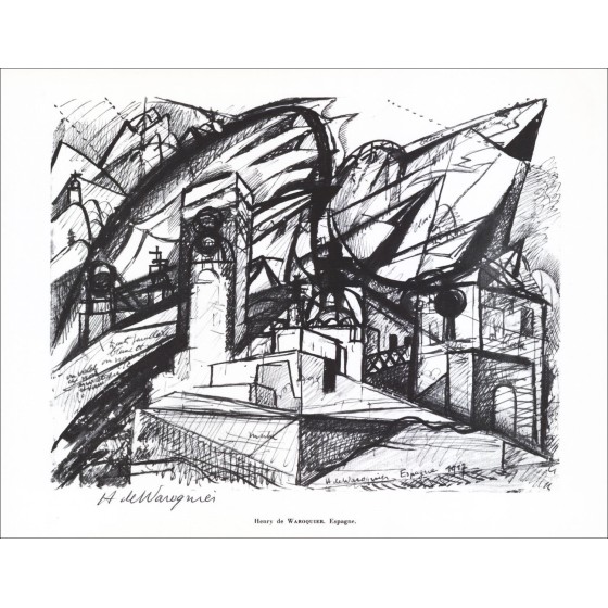 Henry de Waroquier - Litografia firmata a matita "Spagna" 27x21cm - 1961