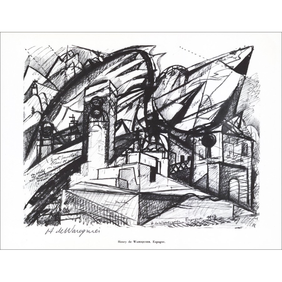 Henry DE WAROQUIER  - Lithographie signée au crayon "Espagne" 27x21cm - 1961
