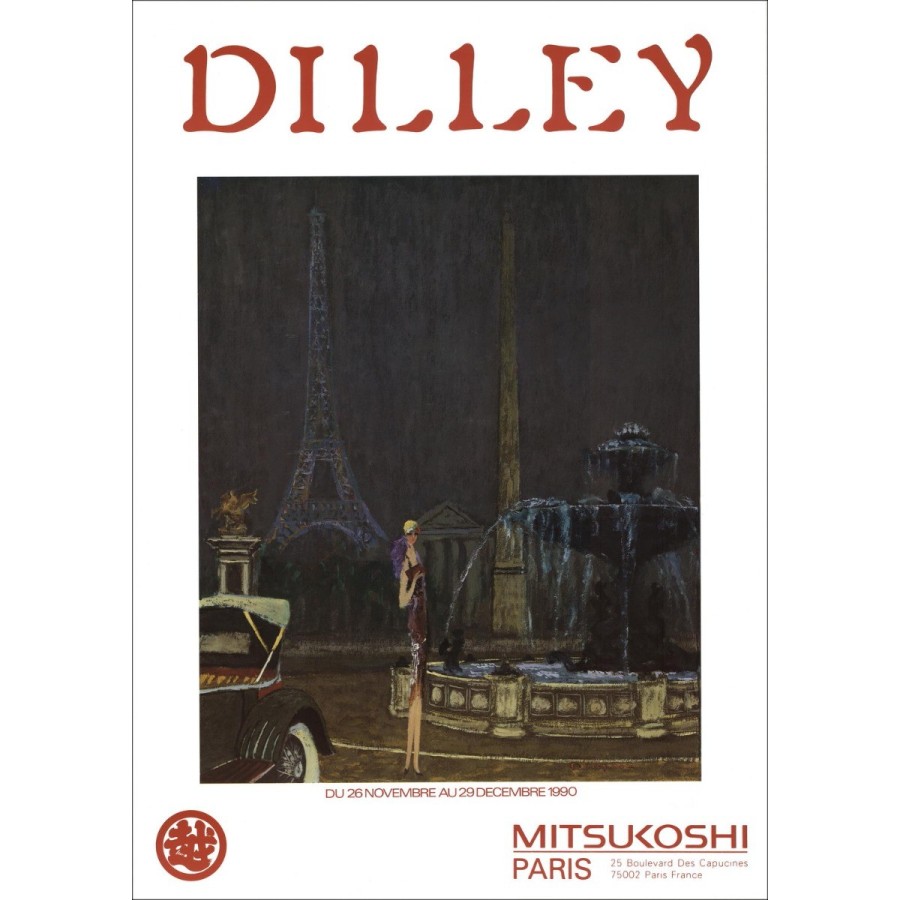 Ramon DILLEY - Poster "Ausstellung Galerie Mitsukoshi, Paris" 70x49cm - 1990