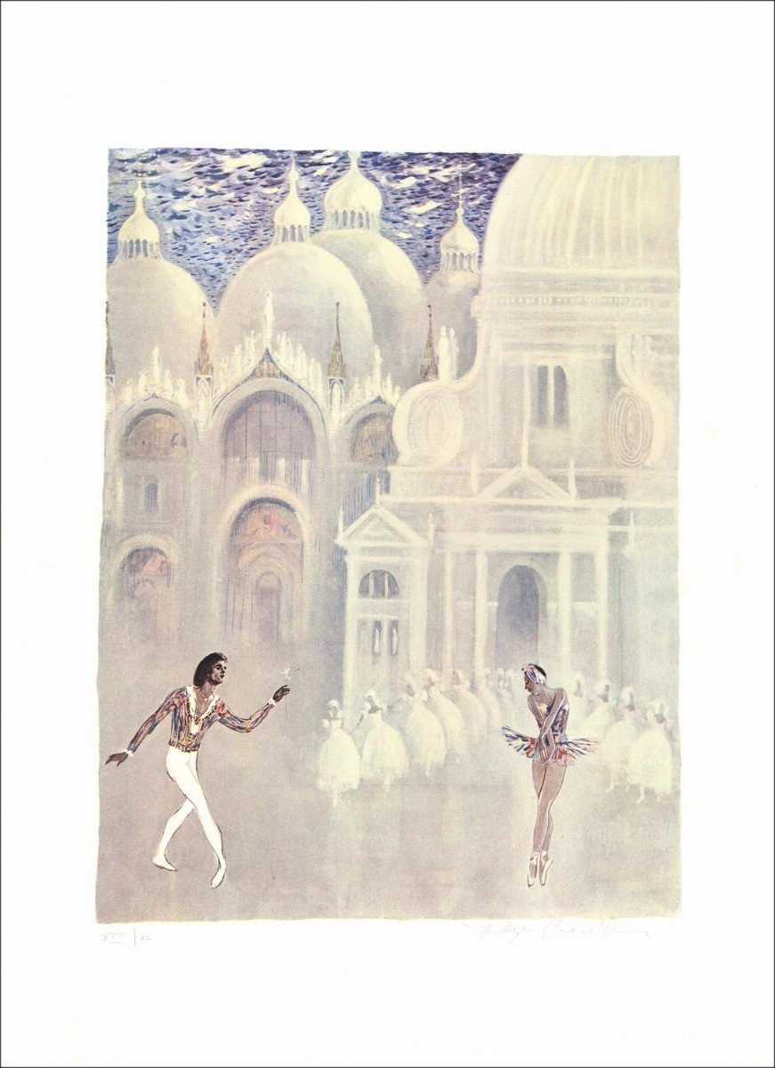 Ilya Sheeker - Zeefdruk "Ballet in Venetië 04" 70x50cm - genummerd en ondertekend in potlood