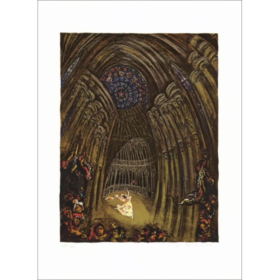 Ilya Sheeker - zeefdruk "Ballet in Venetië 06" 70x50cm - genummerd en ondertekend in potlood