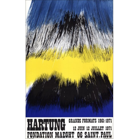 "Mostra di Maeght Foundation, Saint Paul" di Hans Hartung 1971 - Litografia originale