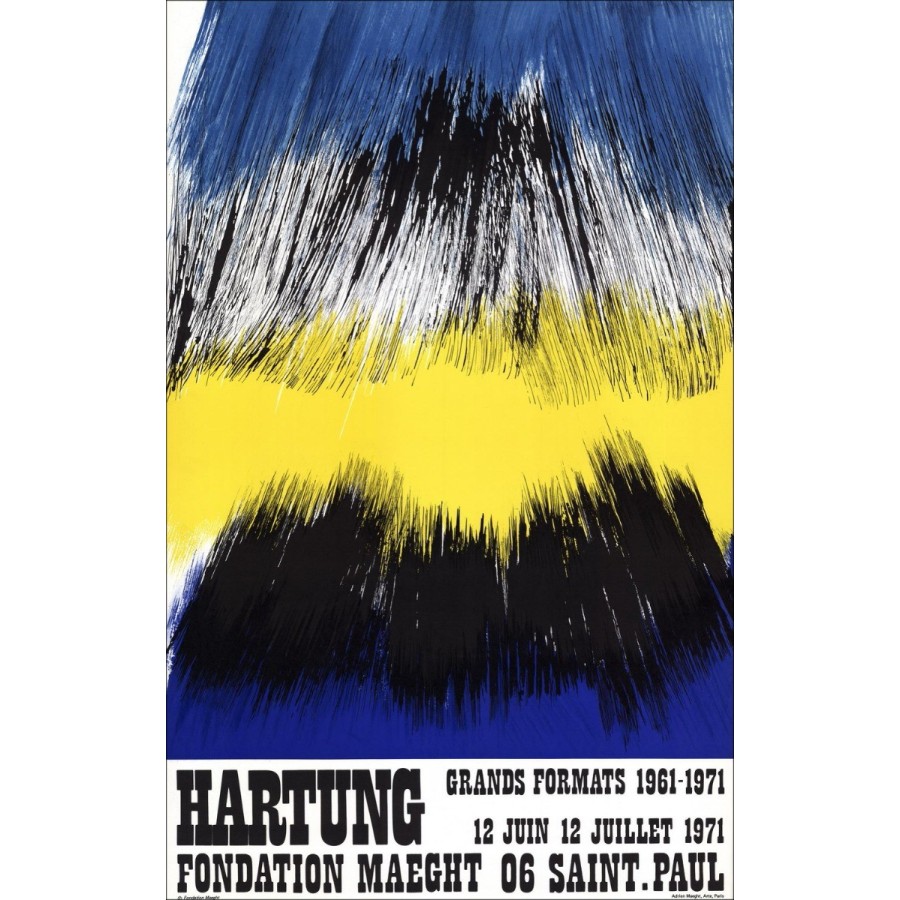 "Maeght Foundation Exhibition, Saint Paul" door Hans Hartung 1971 - Originele Litho