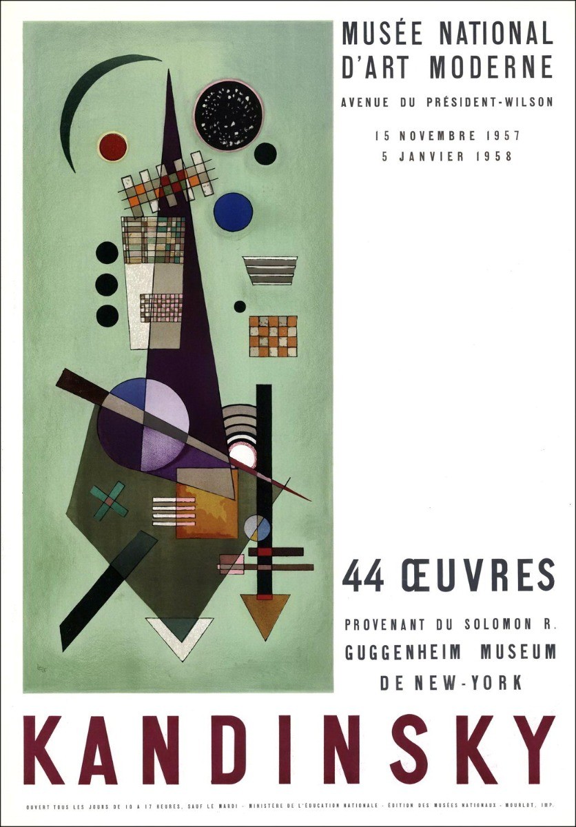 Vassily Kandinsky - Lithographie "Ausstellung National Museum of Modern Art, Paris" 73x51cm - 1957 - Mourlot Poster