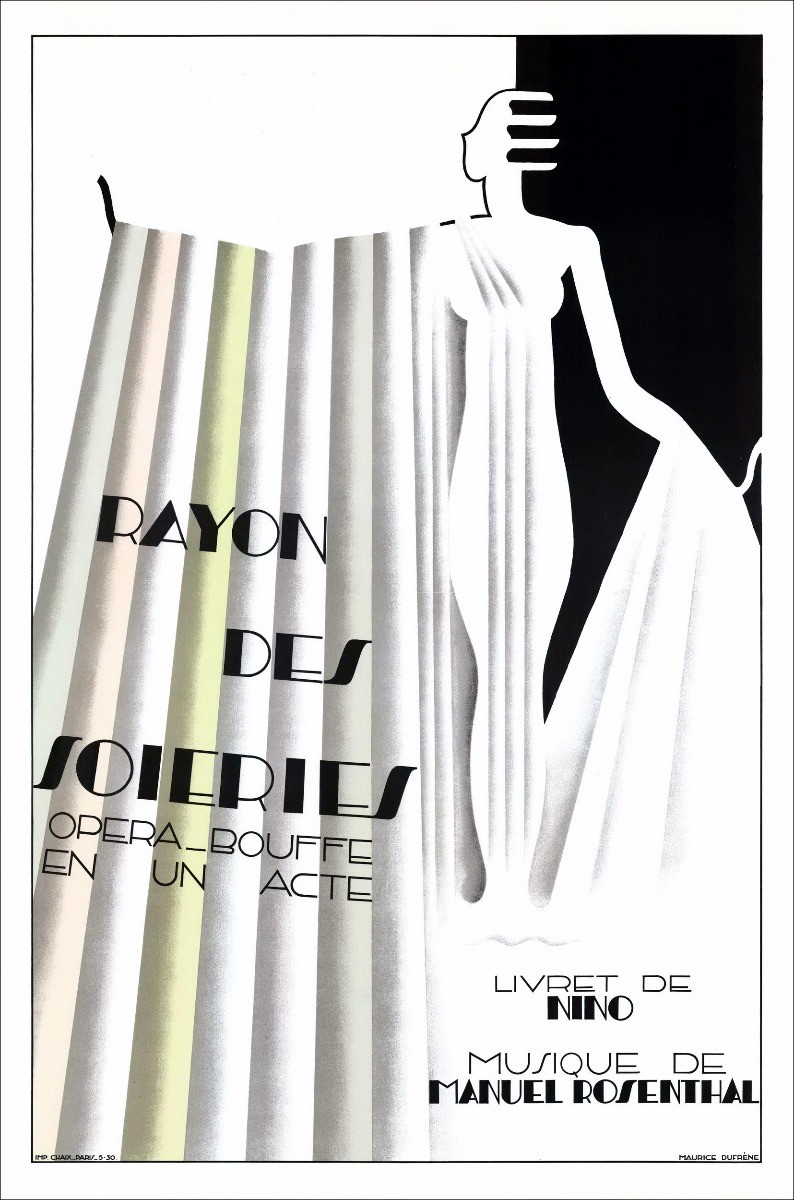 Maurice Dufrene - Lithosche "Ray of Silk, Opera-Food in een ACT" 118x80cm - 1930