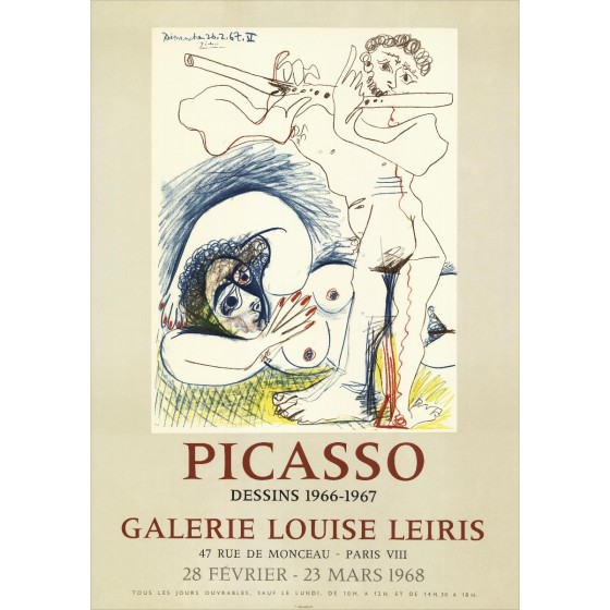 Pablo Picasso - Lithographie "Ausstellungsgalerie Louise Leiris, Paris" 71x50cm - 1968